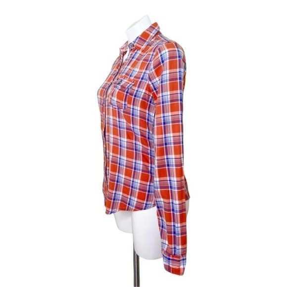 Abercrombie & Fitch Faded Red and Blue Plaid Shirt - Picture 3 of 6